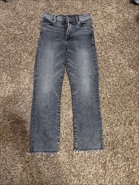 MOTHER Denim - MOTHER Women's Straight Leg Jeans in Washed Black Denim